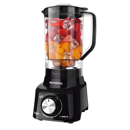 Liquidificador Mondial Turbo Full Black L900FB Preto 900W com 5 Velocidades