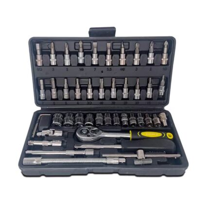 Jogo Chave Canhão Catraca Soquete Kit 46 Peças Loja Mecanico