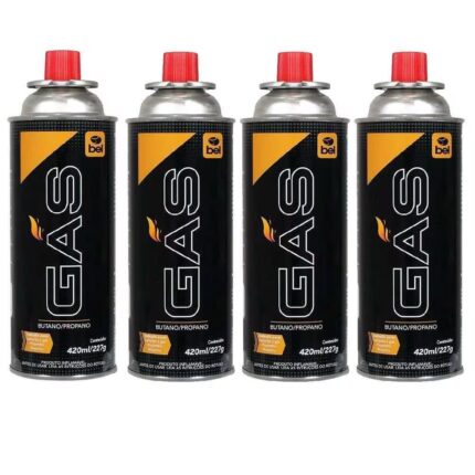 Cartucho Refil de Gás Butano Propano 227g 410ml 4 Unidades BEL