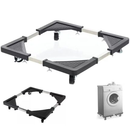 Suporte com Rodinhas Ajustavel para Geladeira Maquina de Lavar Fogao Eletromestico Base Antiderrapante